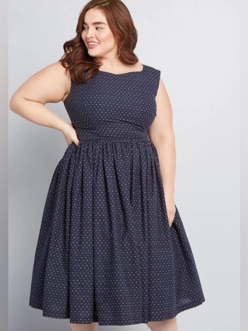 Modcloth Dresses | Modcloth Fabulous Fit And Flare With Pockets! | Color: Blue | Size: 18 | Madam_Posh's Closet